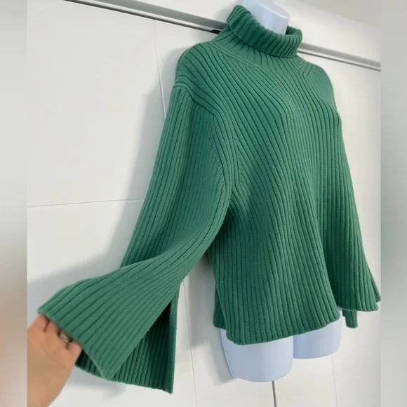 🎖HOST PICK🎖NWOT/ Jason Wu/ Green turtleneck knit sweater/ Size US M - Picture 4 of 11